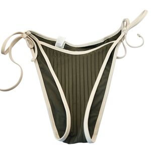 Aerie Tie Waist Green Cheekiest Bikini Bottom‎ Nwt Size Large
